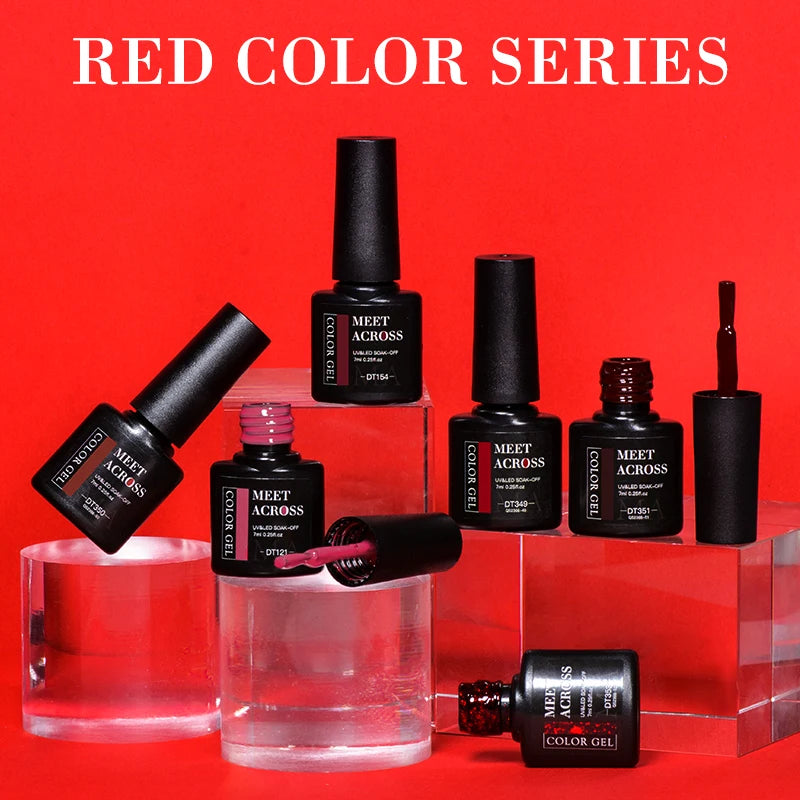MEET ACROSS 7ml Red Gel Nail Polish