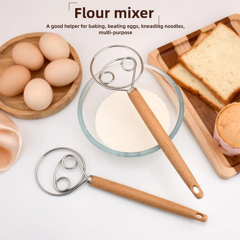 Manual Dough Blender & Flour Mixing Whisk for Baking