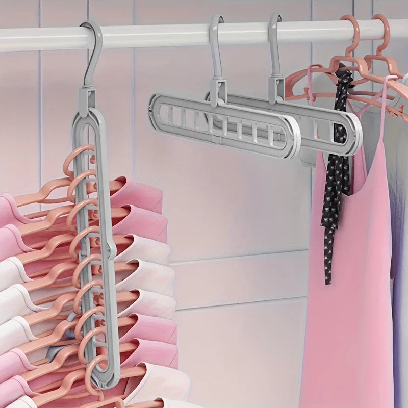 9-Hole Foldable Space Saving Clothes Hanger Set