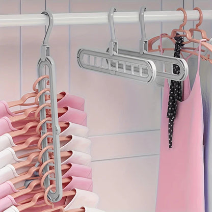 9-Hole Foldable Space Saving Clothes Hanger Set