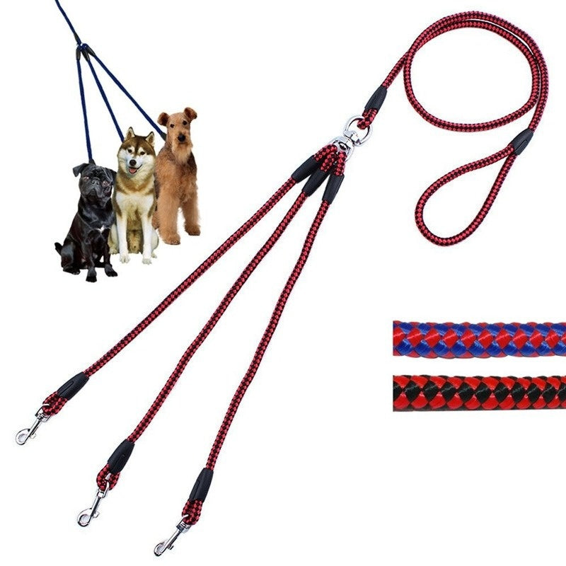 Adjustable 3-Way No-Tangle Dog Leash