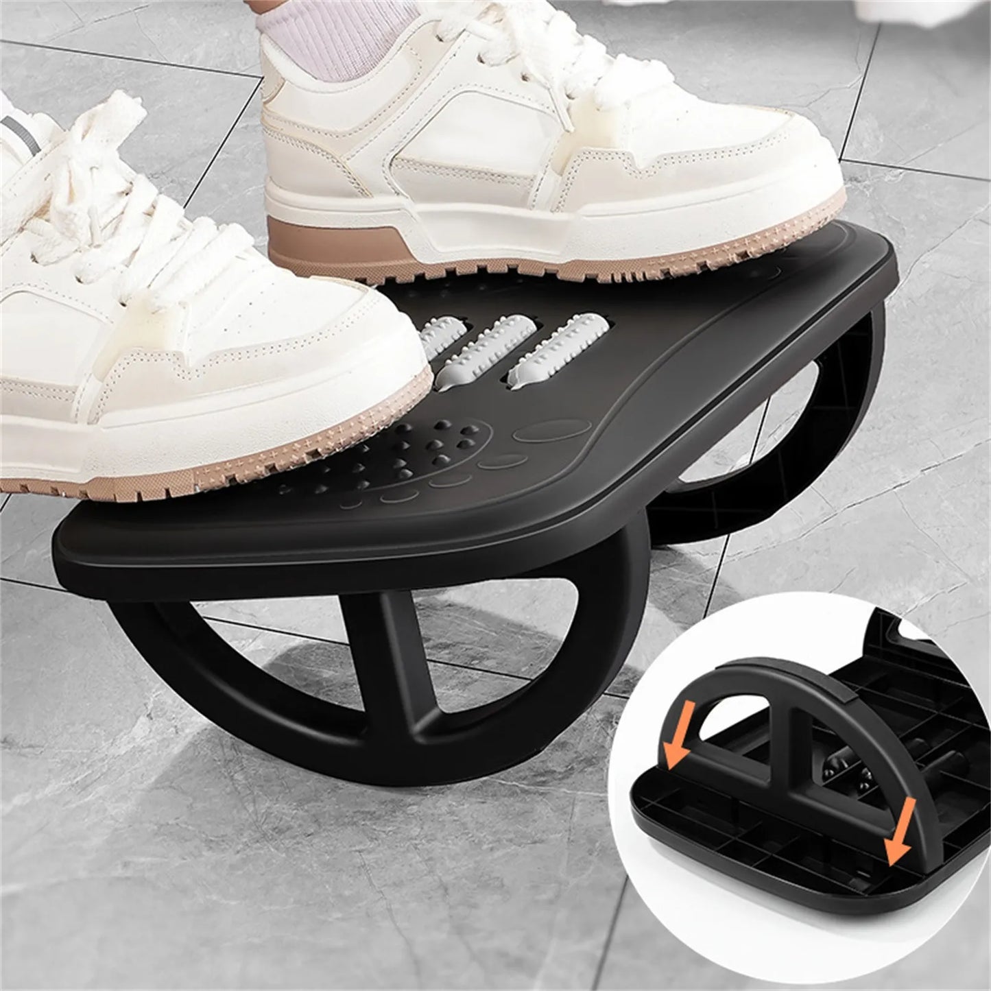 Rocking Footrest with Foot Massage Rollers for Desk