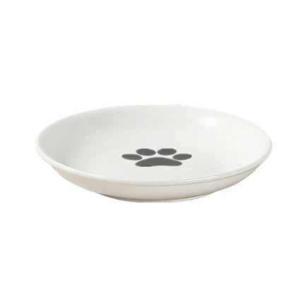 Elevated Ceramic Cat Food Bowl with Metal Stand