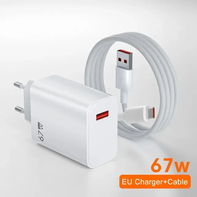 65W USB Fast Charger Adapter with Type-C Cable