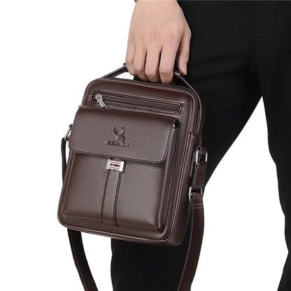 Men's Genuine Leather Crossbody Shoulder Bag