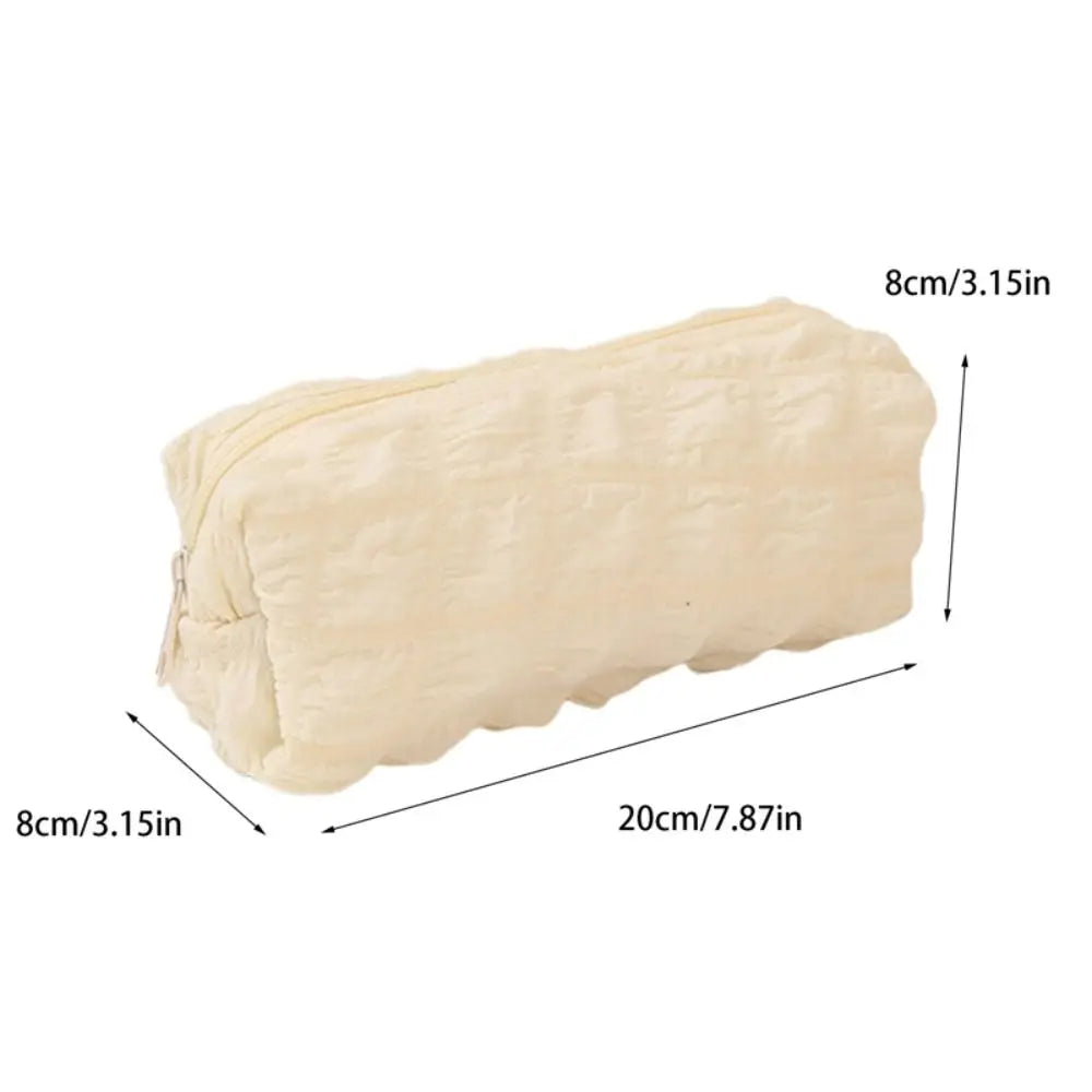 Cute Puffs Fabric Pencil Case with Large Capacity