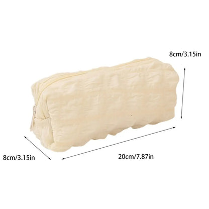 Cute Puffs Fabric Pencil Case with Large Capacity