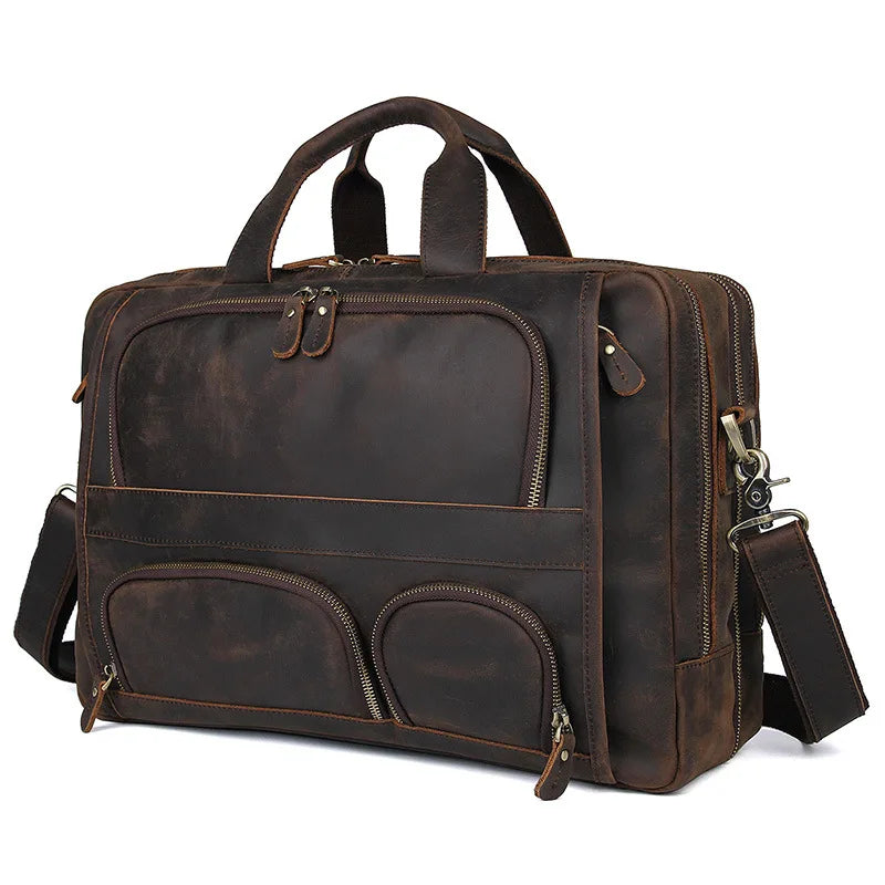 17.3 Inch Genuine Leather Laptop Bag