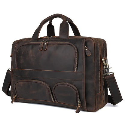 17.3 Inch Genuine Leather Laptop Bag