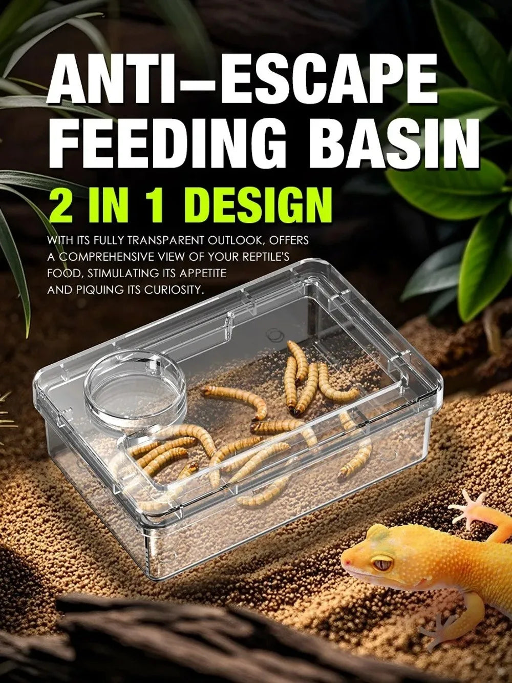 Anti-Escape Reptile Feeding Bowl