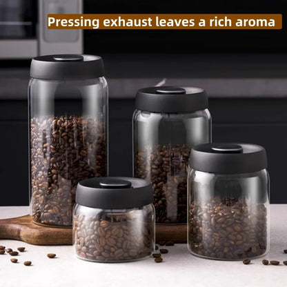 Vacuum Glass Coffee Bean Storage Jar