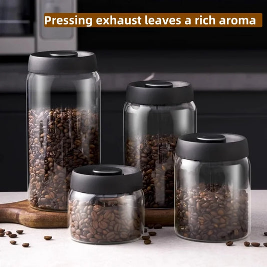 Vacuum Glass Coffee Bean Storage Jar