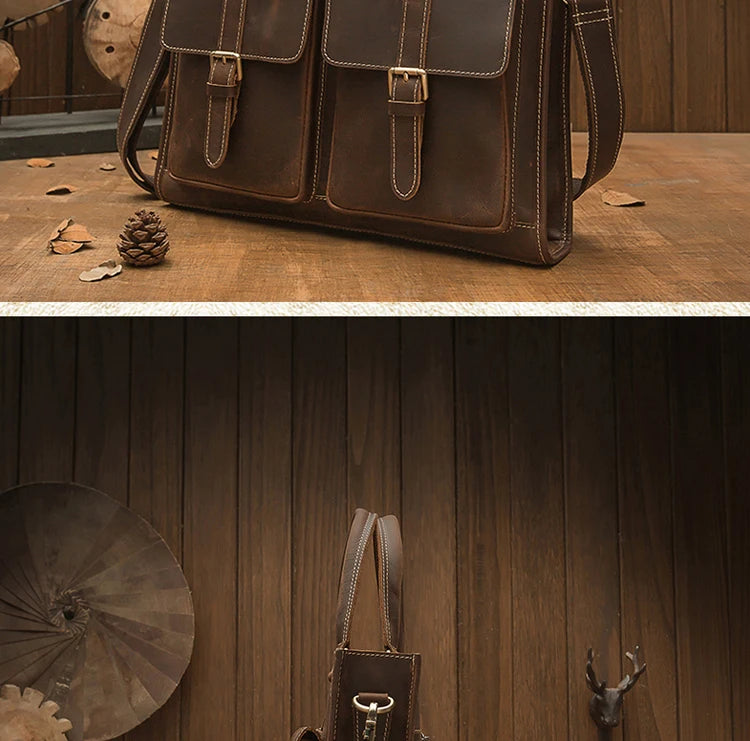 Crazy Horse Leather Handbag