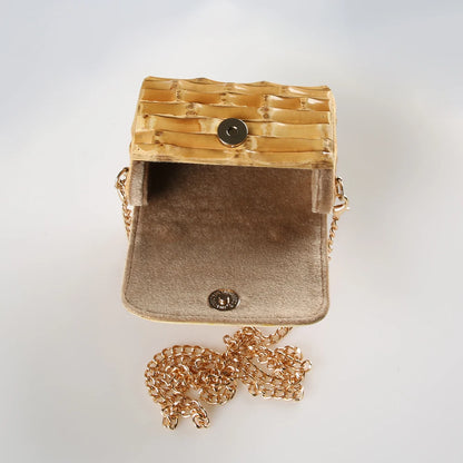 Handcrafted Bamboo Root Mini Crossbody Bag
