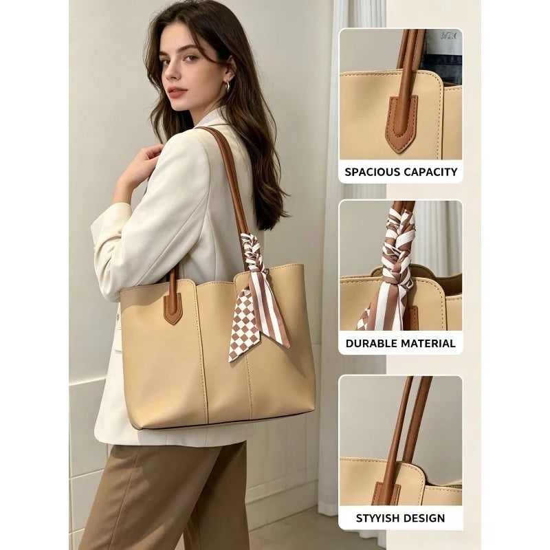 Large Capacity Faux Leather Tote Bag