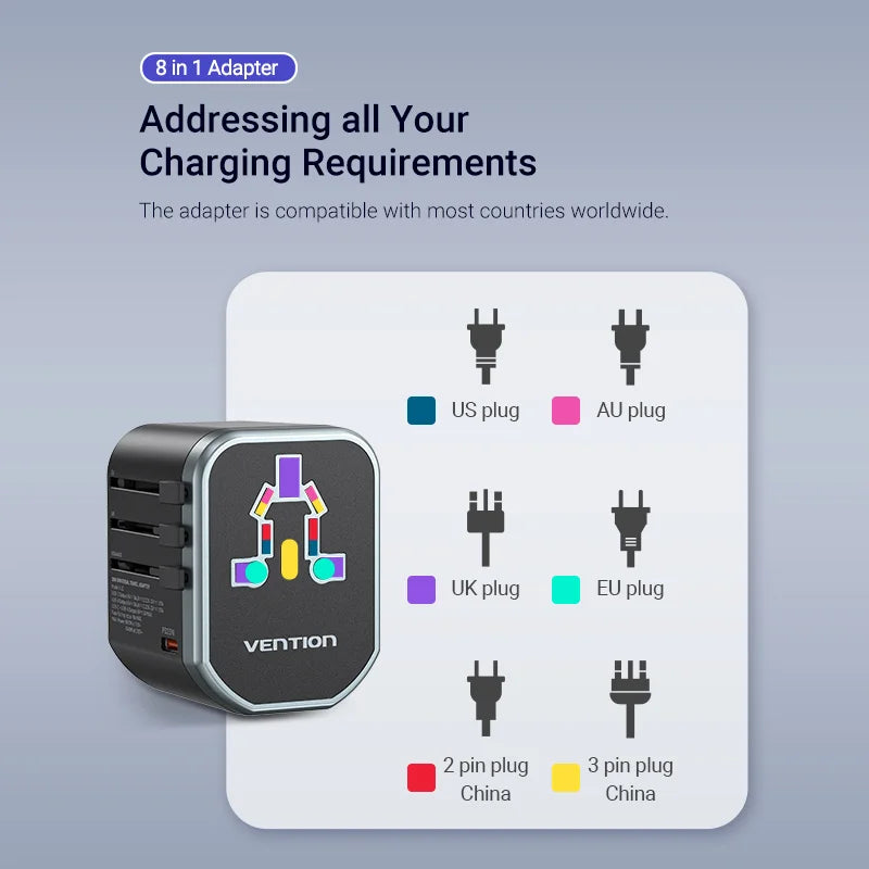 Vention Universal Worldwide Travel Adapter