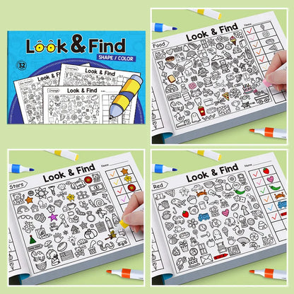 Kids Look & Find Activity Book with Colouring Games