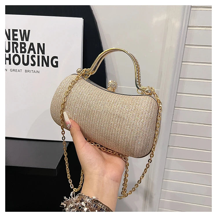 Crystal Studded Barrel Evening Bag