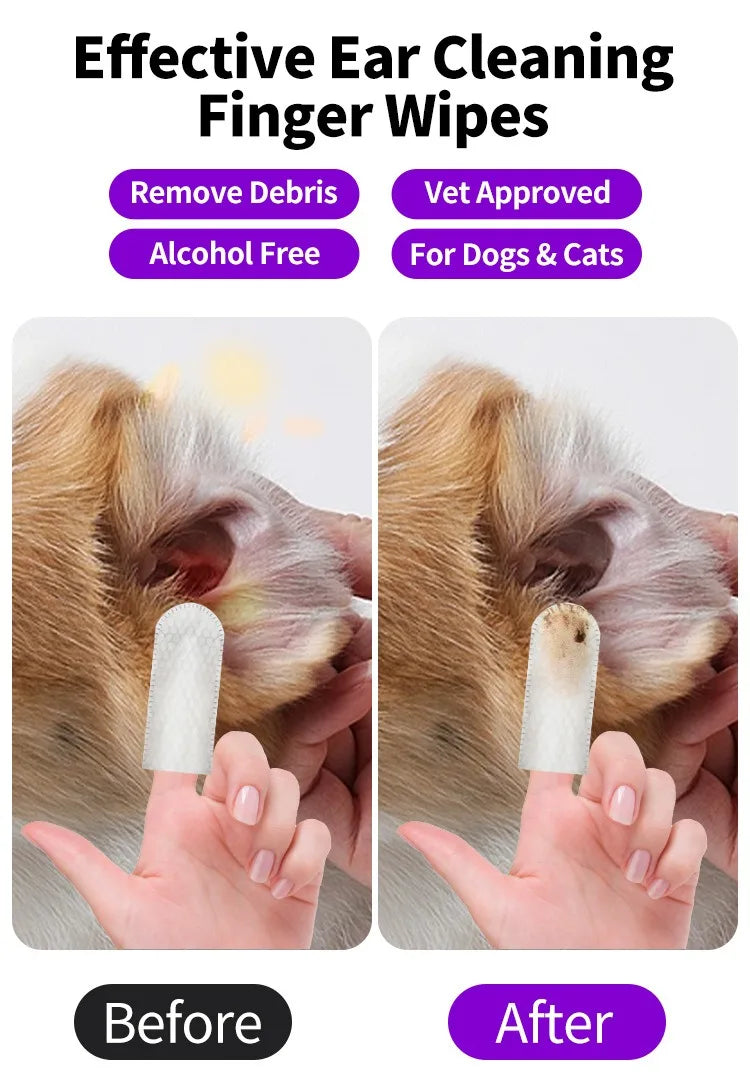 Pet Ear Cleaning Finger Wipes
