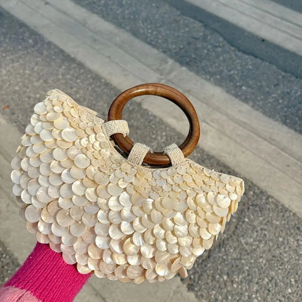 Handmade Seashell Beaded Bag
