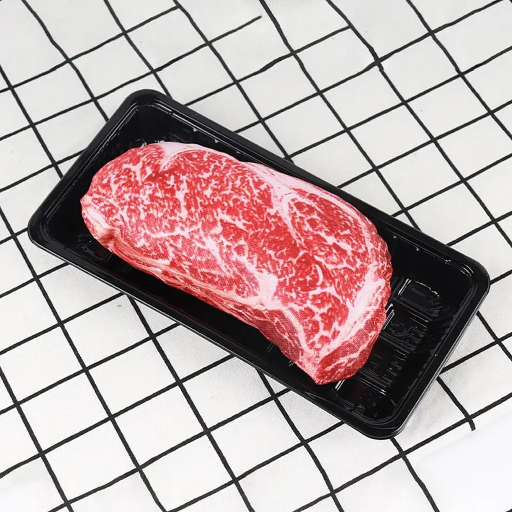 Squeaky Steak Dog Chew Toy