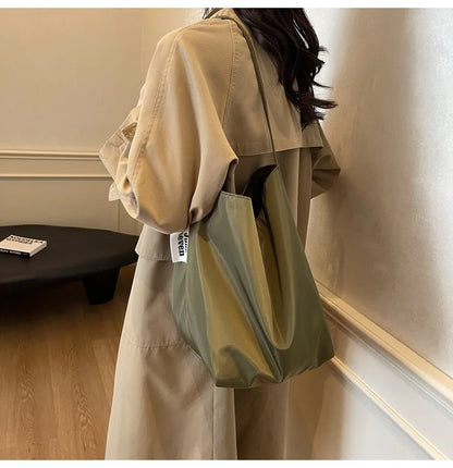 Minimalist Nylon Tote Shoulder Bag