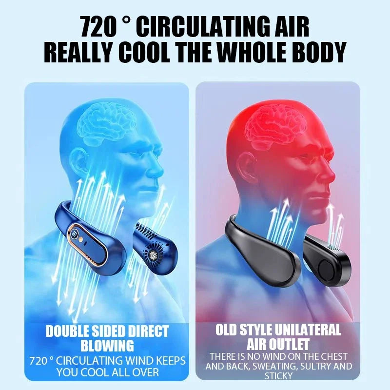 Portable Bladeless Neck Fan with LED Display