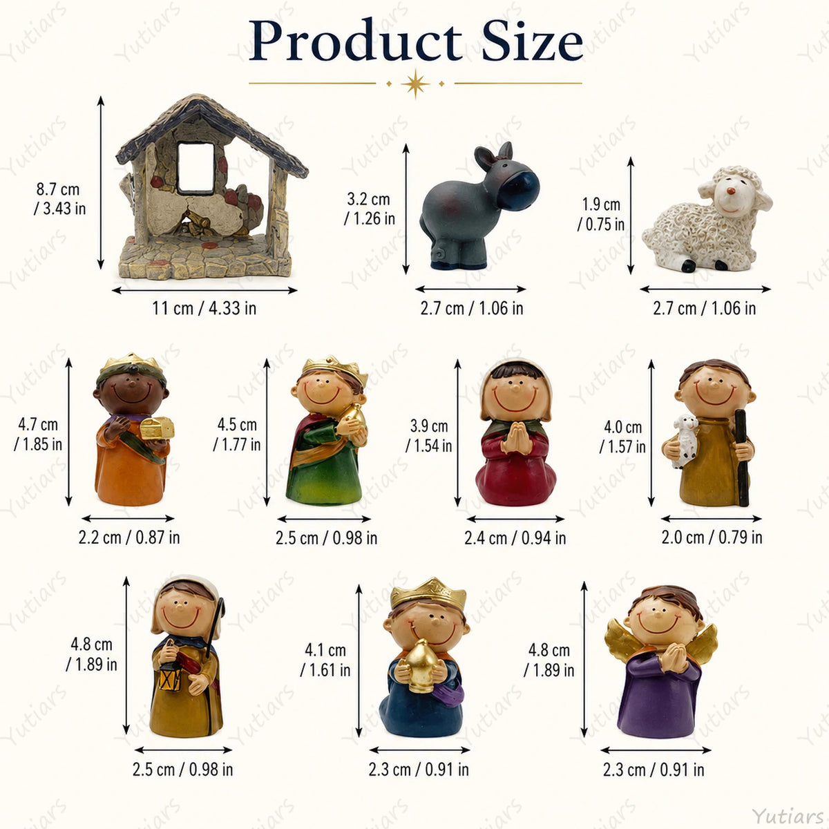 Resin Christmas Nativity Figurine Set
