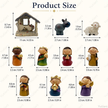 Resin Christmas Nativity Figurine Set