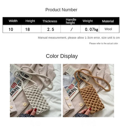 Women’s Woven Crochet Crossbody Phone Bag