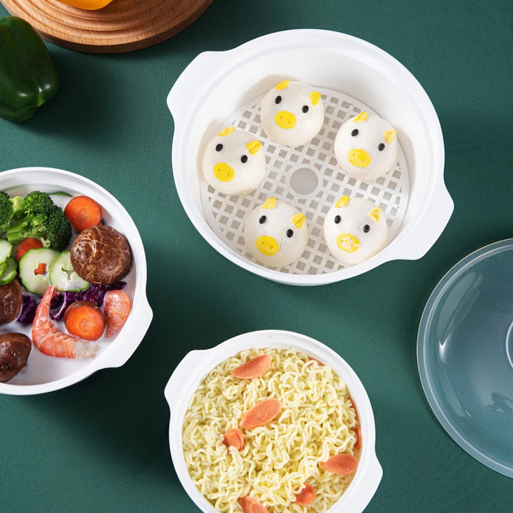 Microwave Food Steamer & Soup Bowl with Lid
