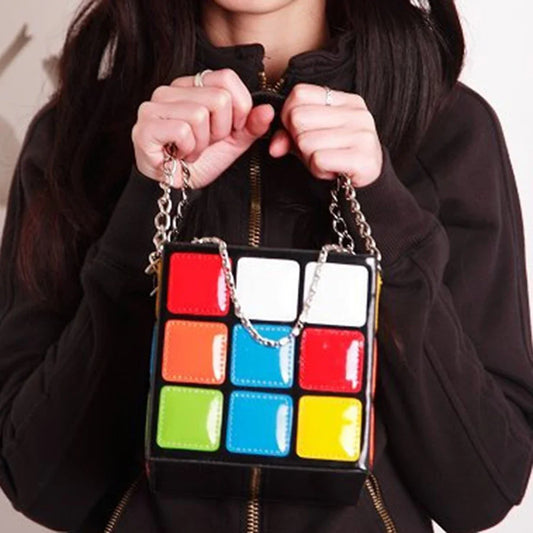 Women's Rubik's Cube PU Square Shoulder Bag