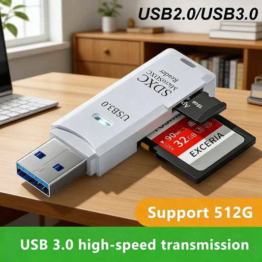 2-in-1 USB SD & TF Memory Card Reader