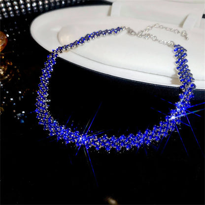 Geometric Rhinestone Crystal Choker Necklace