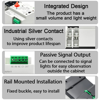 125A DIN Rail Automatic Transfer Switch ATS