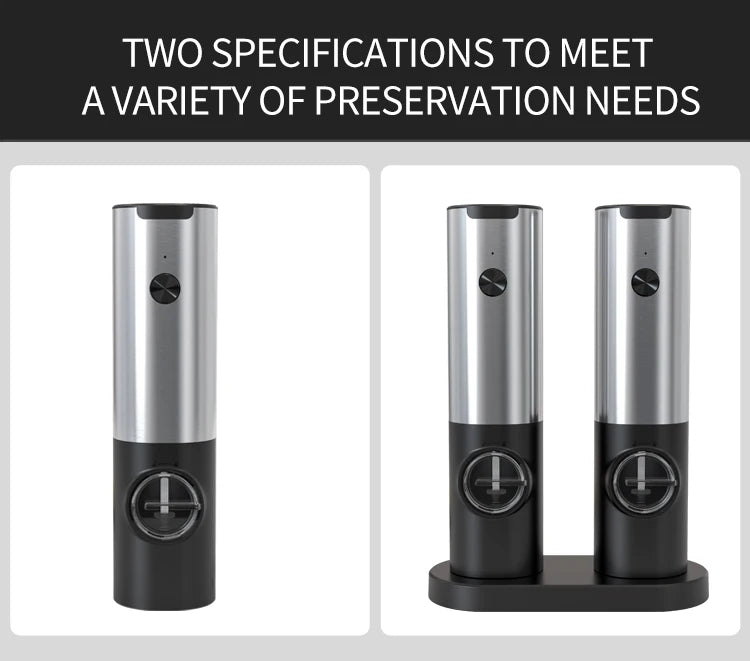 Electric Stainless Steel Spice Grinder with LED Light & Charging Base