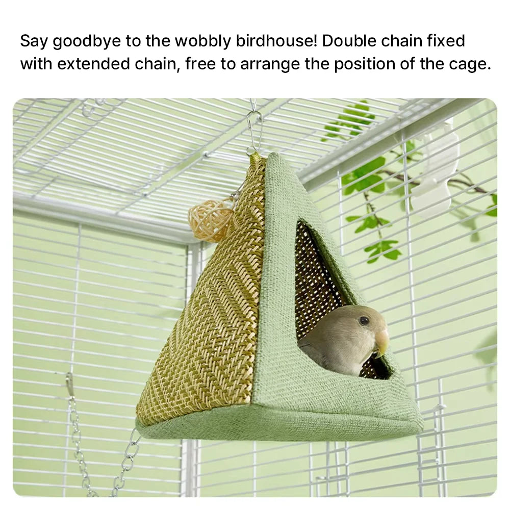 Bird Hammock Nest – Bamboo Hanging Parrot Sleeping House
