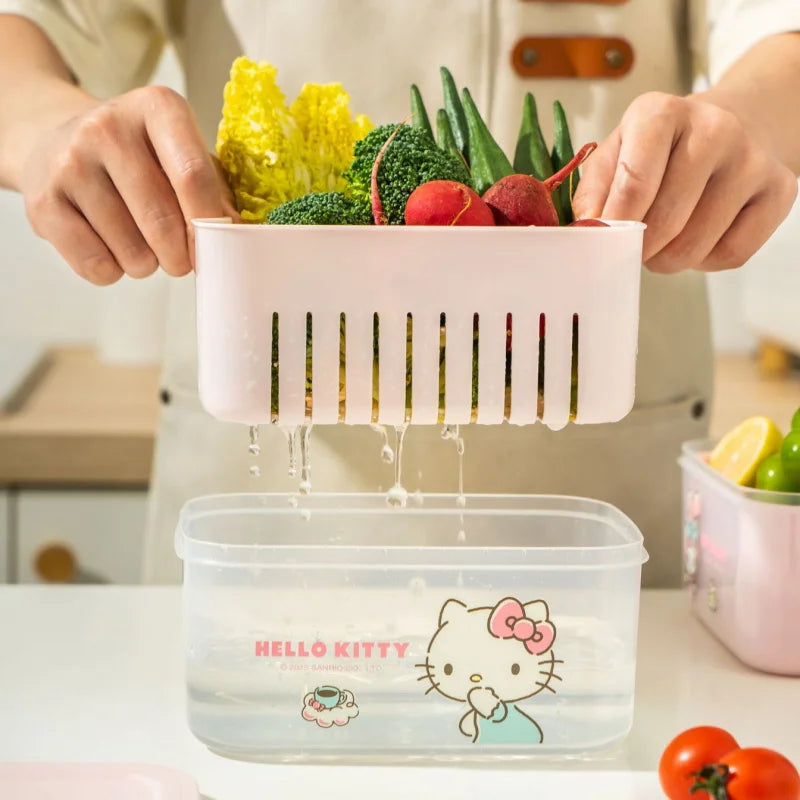 Cute Cartoon Food Storage & Washing Container