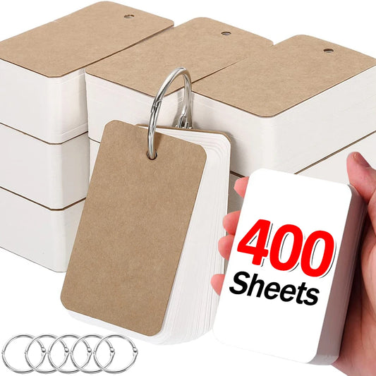 Flash Cards Portable Index Cards with Ring – Study Note Memo Pad