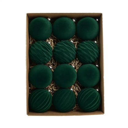 12-Piece Velvet Christmas Bauble Set