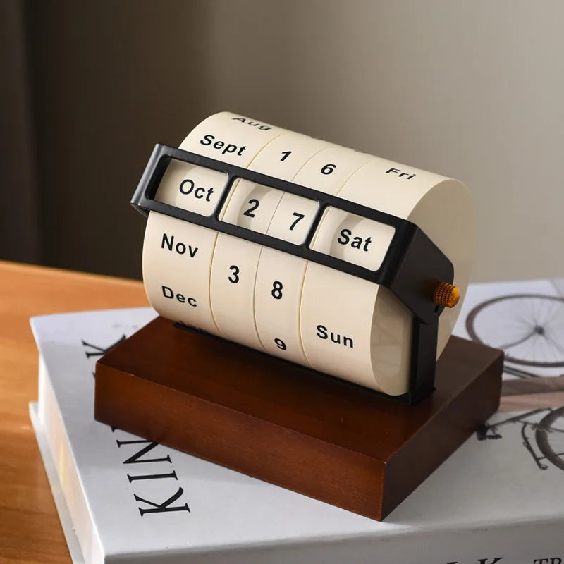 Rotating Wheel Perpetual Calendar Desk Ornament