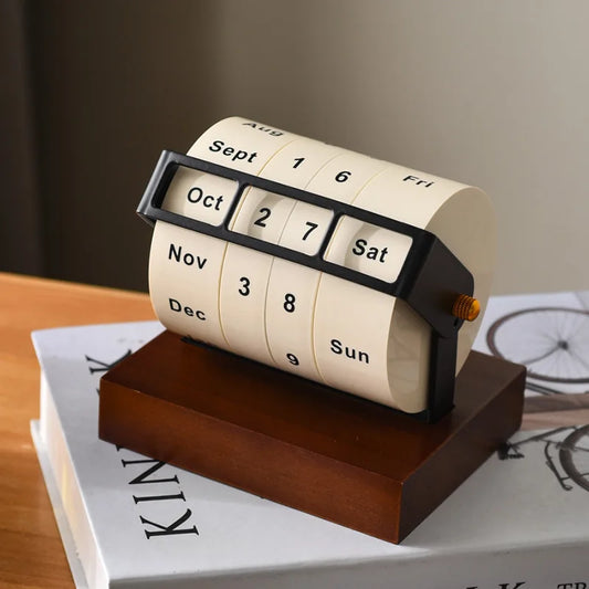 Rotating Wheel Perpetual Calendar Desk Ornament