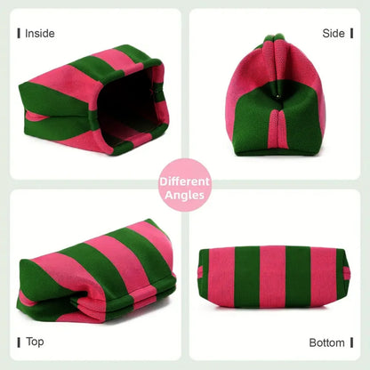 Striped Knit Cloud Clutch Bag