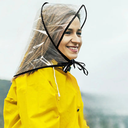 Clear Waterproof Wide-Brim Rain Hat