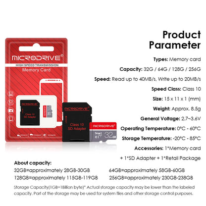 Class 10 High-Speed MicroSD Card with SD Adapter