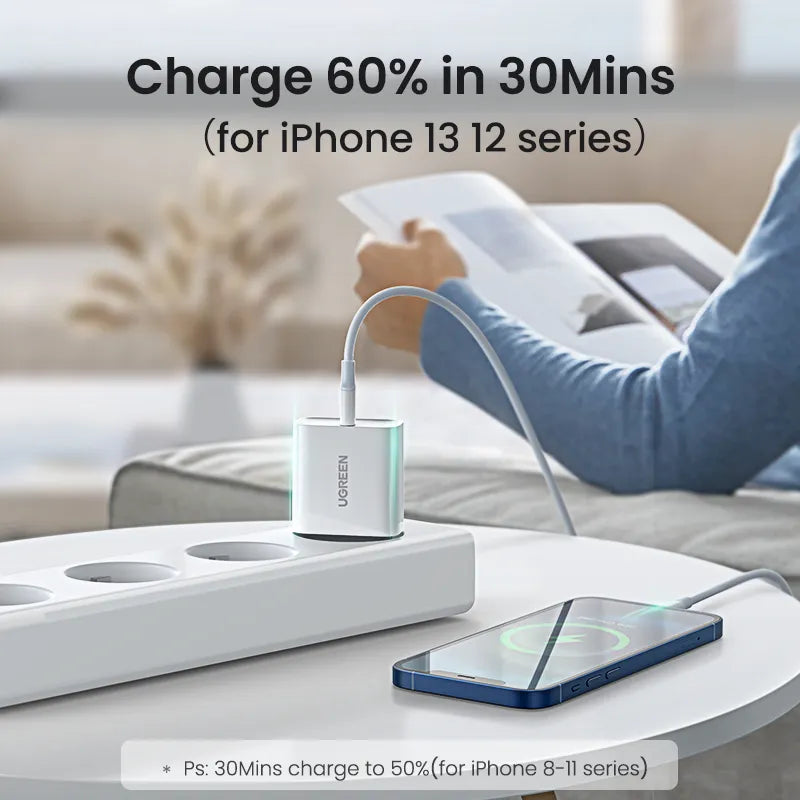 Ugreen Fast Charger 20W QC4.0 QC3.0 USB Type C for iPhone 15 14 13 12