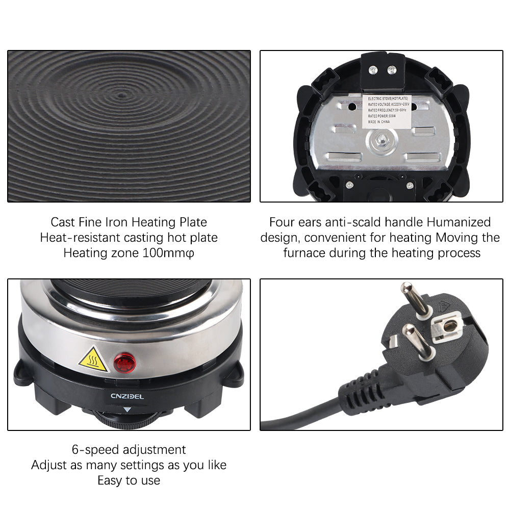 Milk Water Coffee Heating Furnace Multifunctional Mini Electric Heater Stove Hot Cooker Plate 500W 220V KitchenAppliance EU Plug