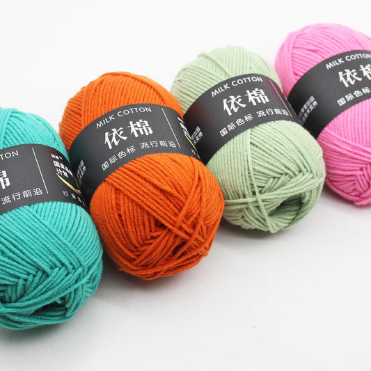 50g/Set 4ply Milk Cotton Knitting Wool Yarn