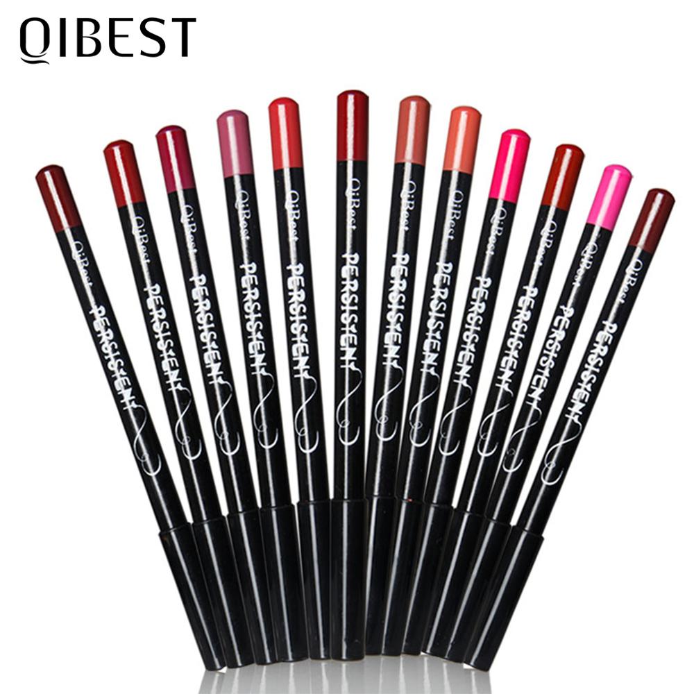 QIBEST 12Colour Long-lasting Matte Lipliner Pencil