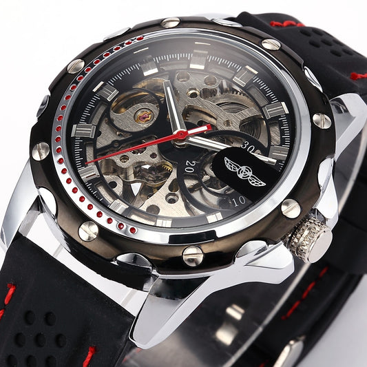 Mechanical watches Skeleton Watches Rubber Strap